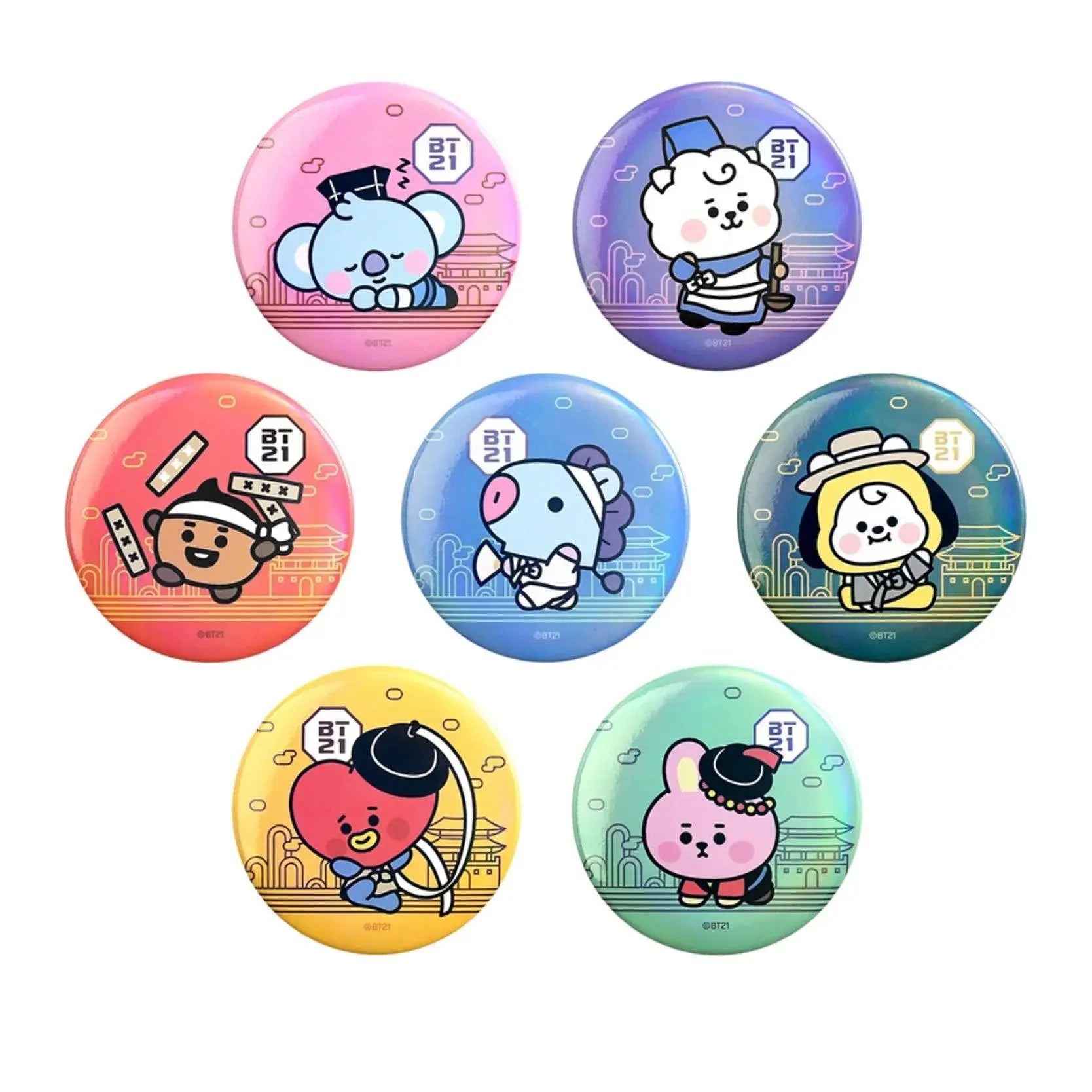 BT21 X Monopoly Collaboration - Can Badge [Hanbok] (Line Friend