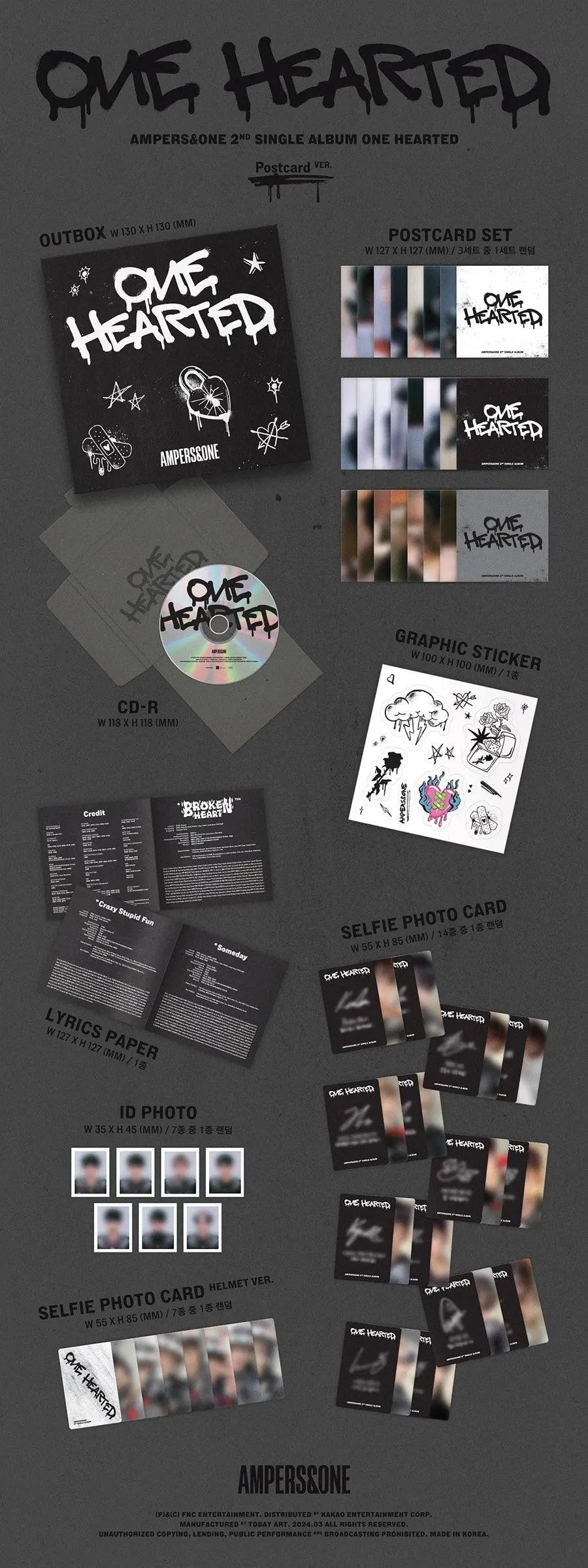 AMPERS&ONE - ONE HEARTED (Postcard Vers.) - KAEPJJANG SHOP (캡짱 숍)