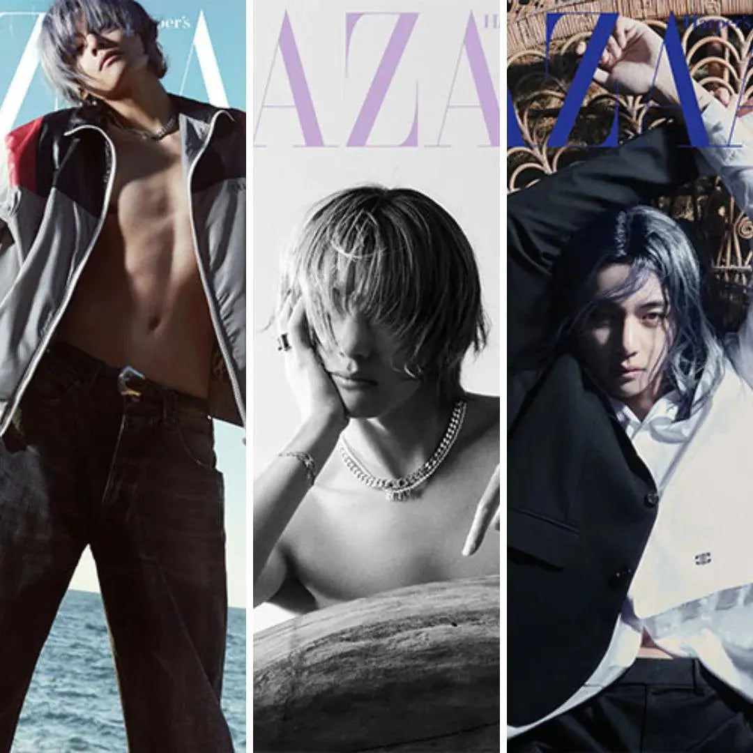 V (BTS)- HARPER BAZAAR KOREA MAGAZINE COVER - (2024 February Issue) - KAEPJJANG SHOP (캡짱 숍)