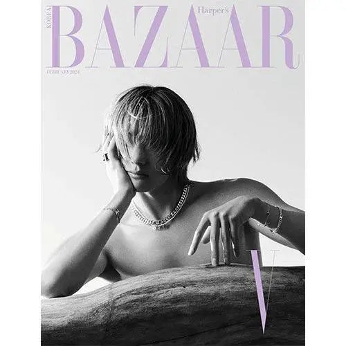 V (BTS)- HARPER BAZAAR KOREA MAGAZINE COVER - (2024 February Issue) - KAEPJJANG SHOP (캡짱 숍)