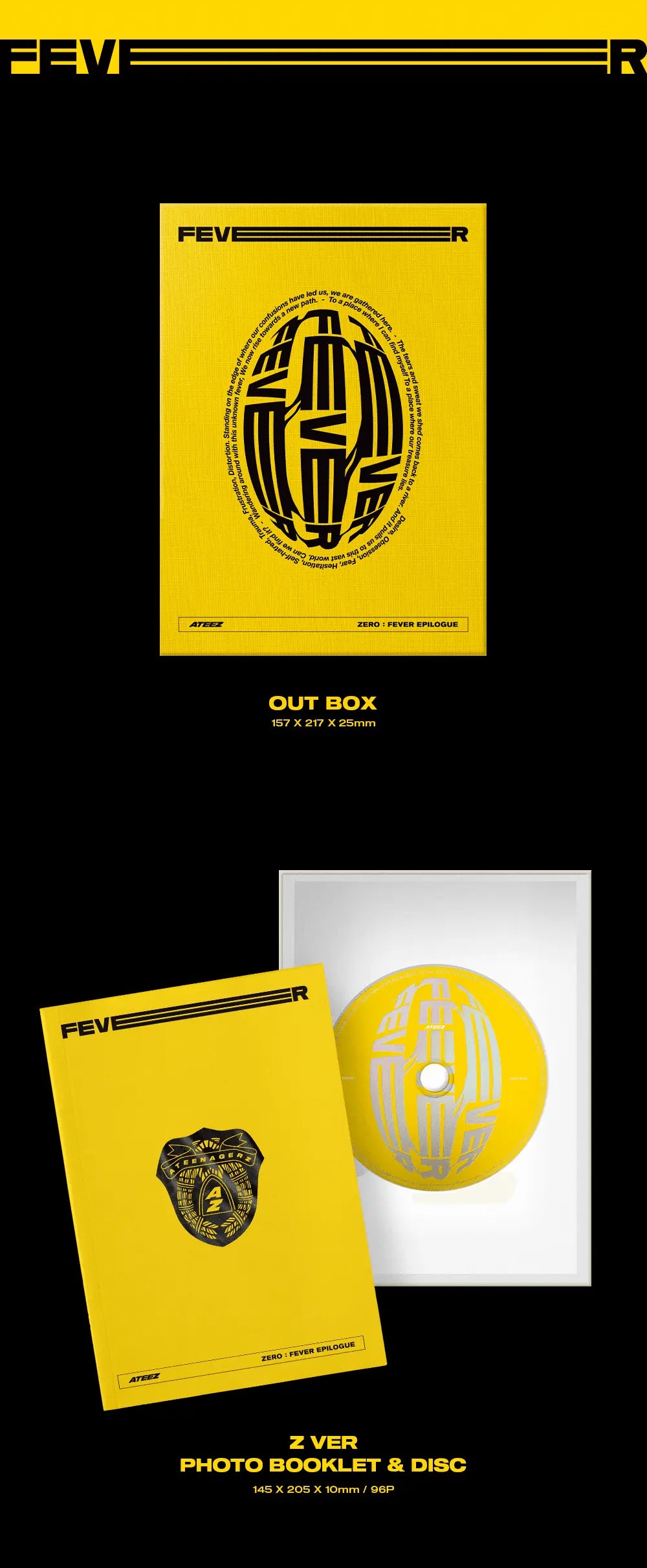 ATEEZ - Album [ZERO : FEVER EPILOGUE] (Version Z : 멋(The Real) (흥 : 興 Ver.) - KAEPJJANG SHOP (캡짱 숍)