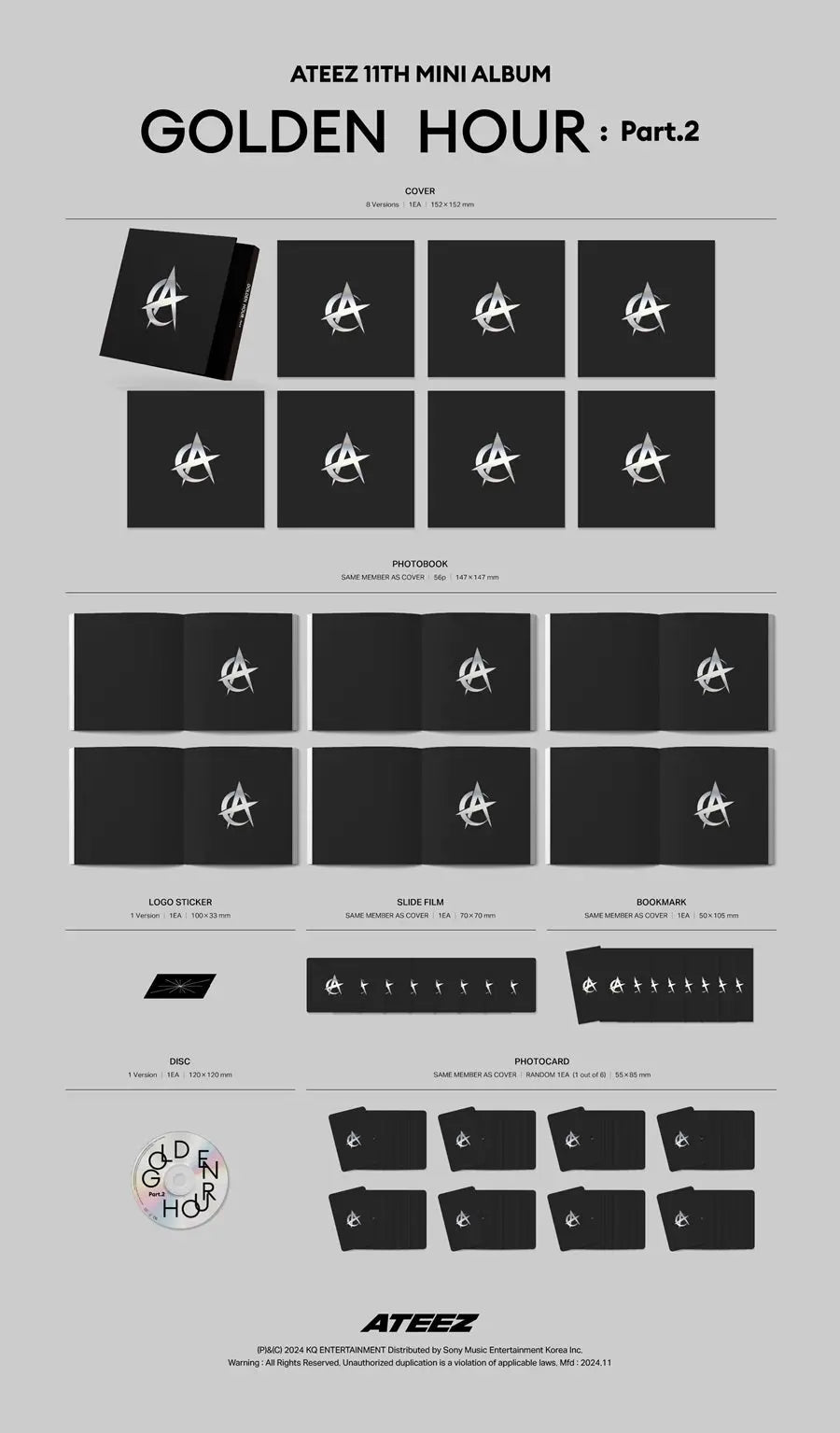 ATEEZ - [GOLDEN HOUR PART.2] (DIGIPACK Ver.) KAEPJJANG SHOP (캡짱 숍)
