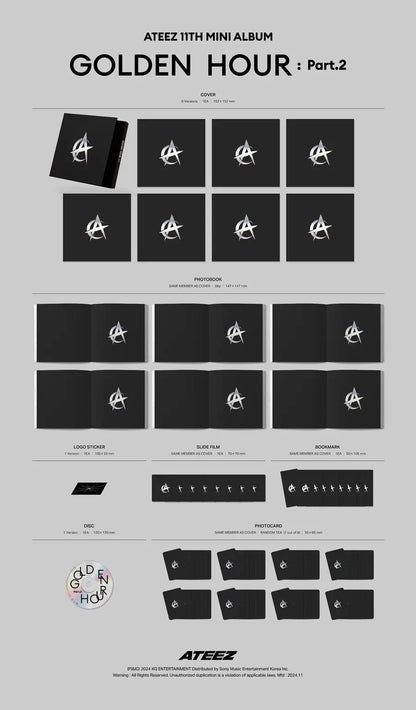 ATEEZ - [GOLDEN HOUR PART.2] (DIGIPACK Ver.) KAEPJJANG SHOP (캡짱 숍)