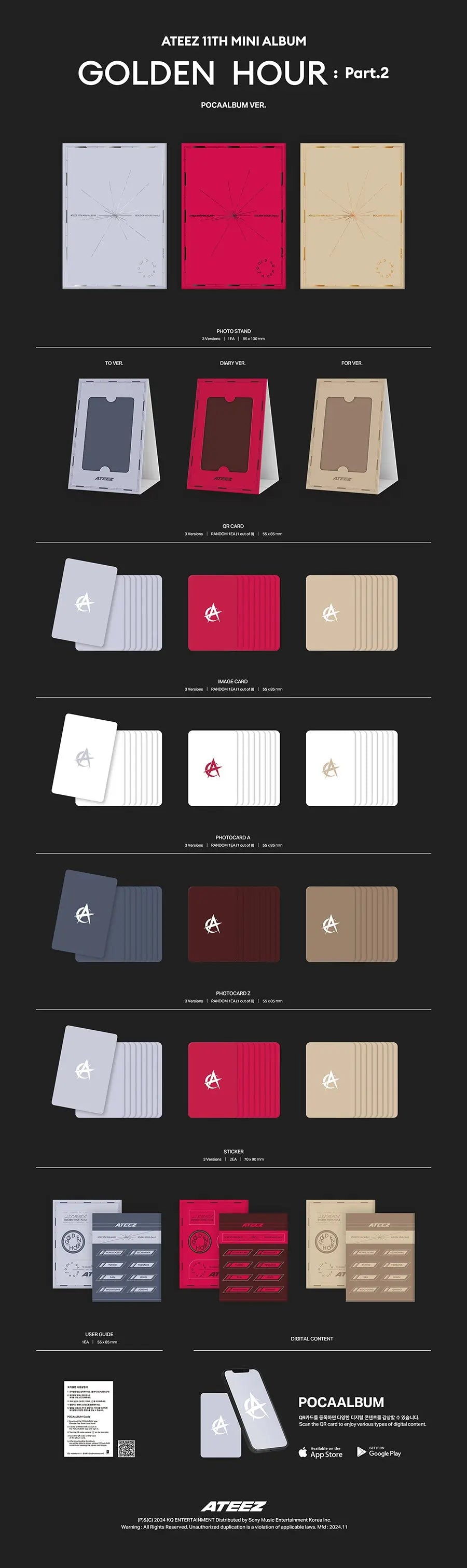 ATEEZ - [GOLDEN HOUR PART.2] (POCAALBUM Ver.) KAEPJJANG SHOP (캡짱 숍)