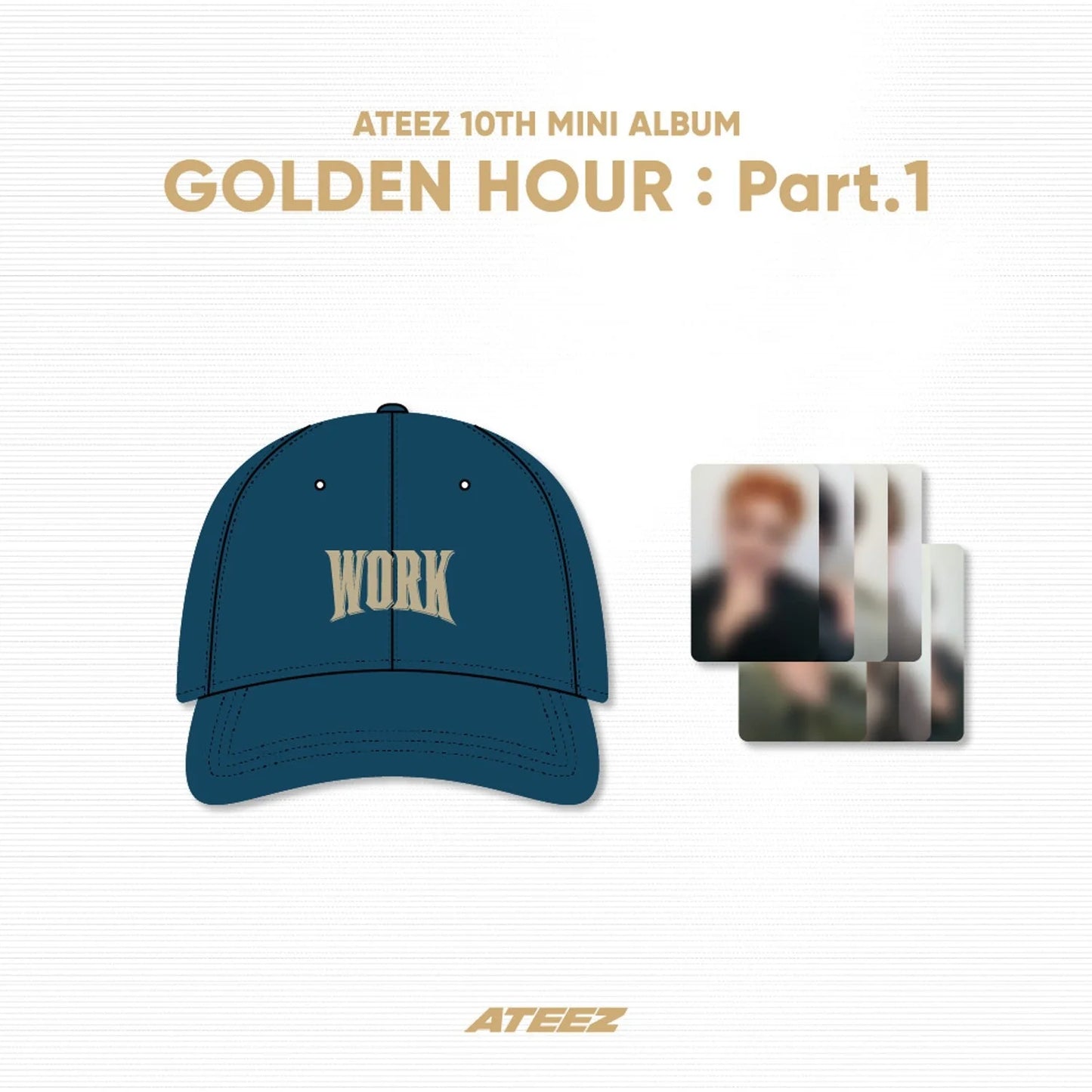 [PRE ORDER] ATEEZ -[GOLDEN HOUR : PART 1] (Official MD) / WORK BALL CAP