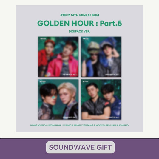 [PRE ORDER] ATEEZ - [GOLDEN PART.5]   (Digipack Member Ver.) (P.O.B SOUNDWAVE) KAEPJJANG SHOP (캡짱 숍)