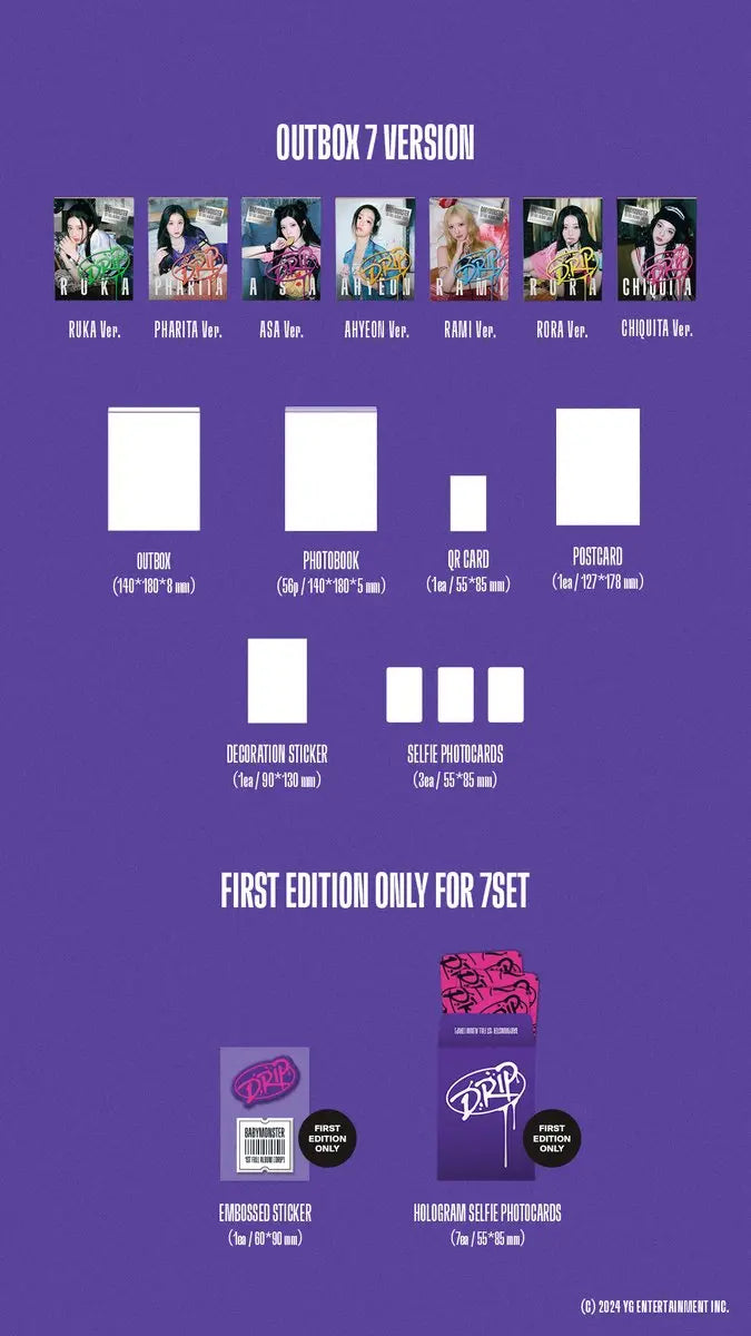 BABYMONSTER - [DRIP] (YG TAG Vers.) KAEPJJANG SHOP (캡짱 숍)