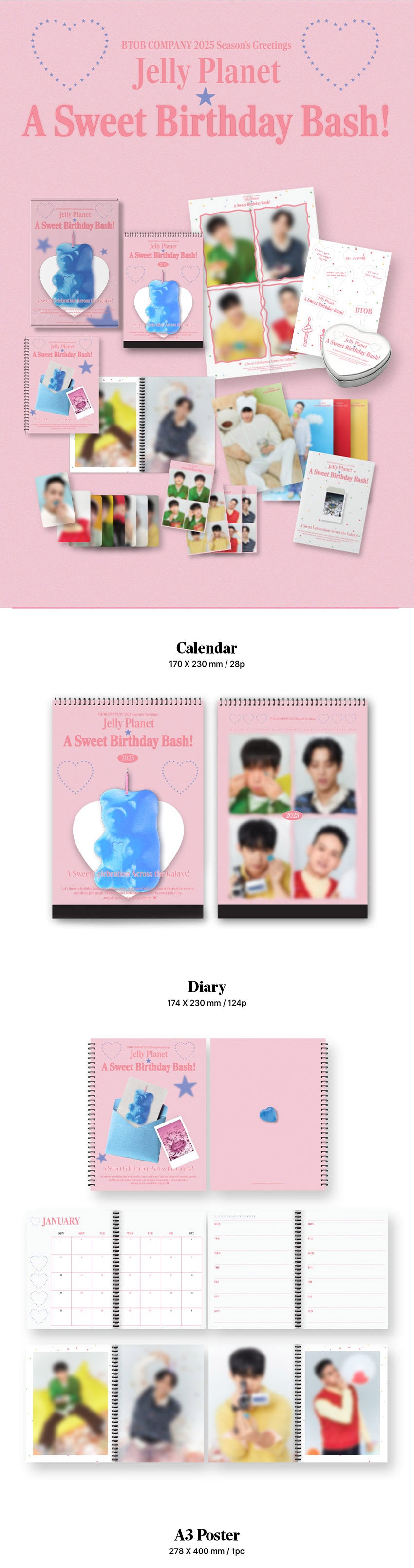 [PRE ORDER] BTOB  - 2025 SEASON’S GREETINGS [Jelly Planet: A Sweet Birthday Bash!]