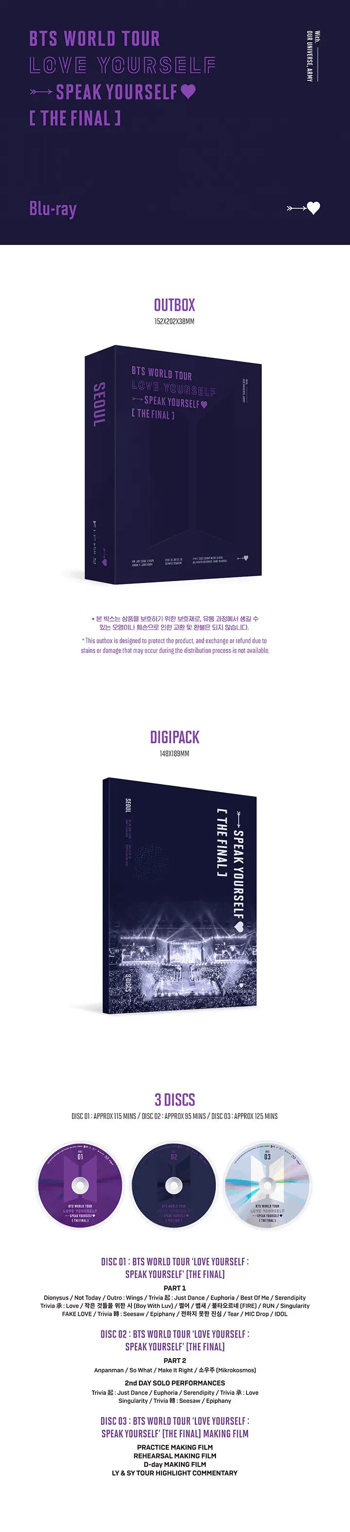 BTS -LOVE YOURSELF : SPEAK YOURSELF [THE FINAL] (BLU RAY) - KAEPJJANG SHOP (캡짱 숍)