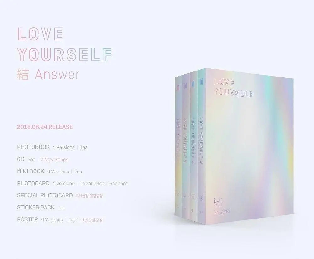 BTS - Repackage Album [LOVE YOURSELF 結 ‘Answer’] - KAEPJJANG SHOP (캡짱 숍)