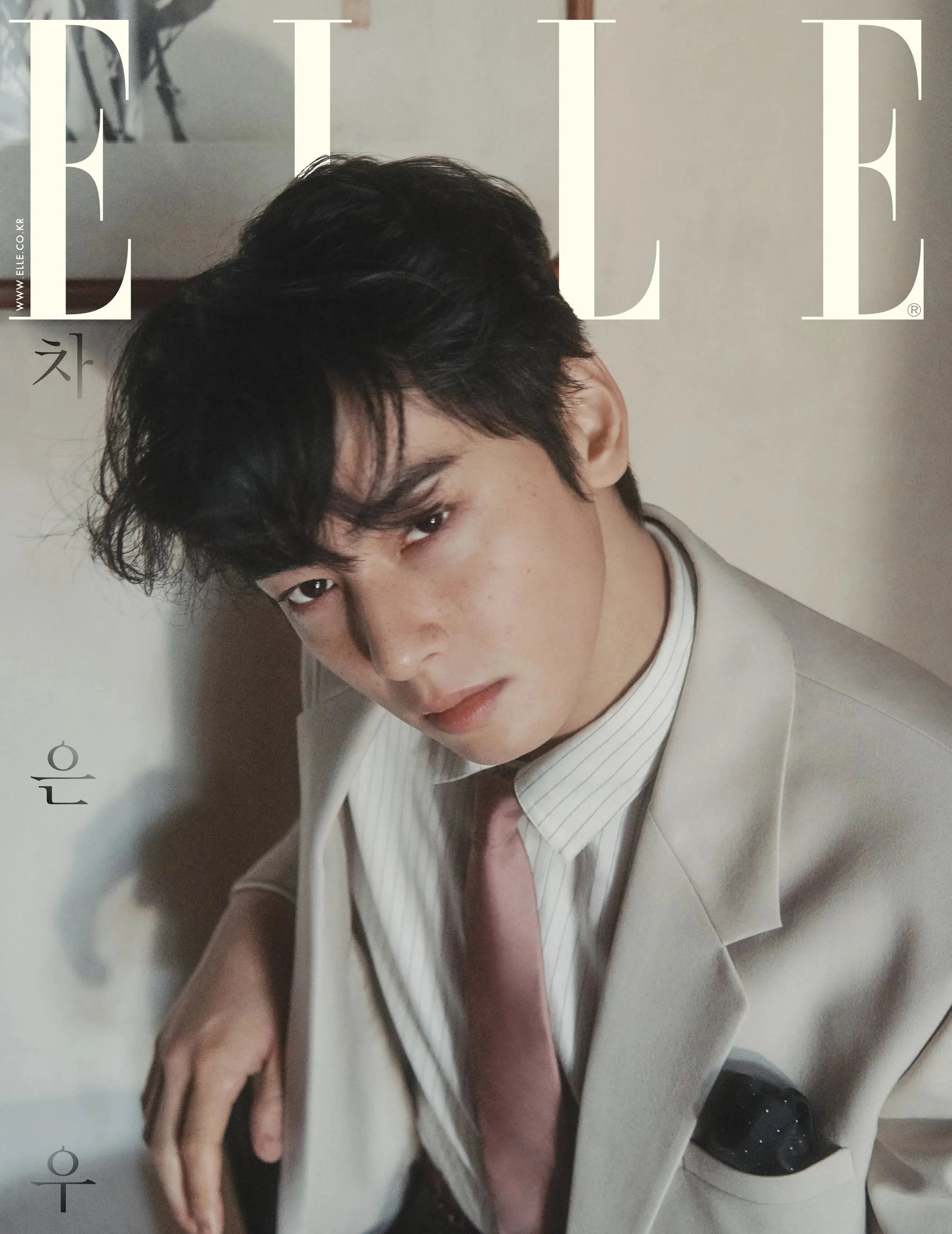 ELLE KOREA MAGAZINE (2025 FEBRUARY Issue)   Cover : CHA EUNWOO KAEPJJANG SHOP (캡짱 숍)