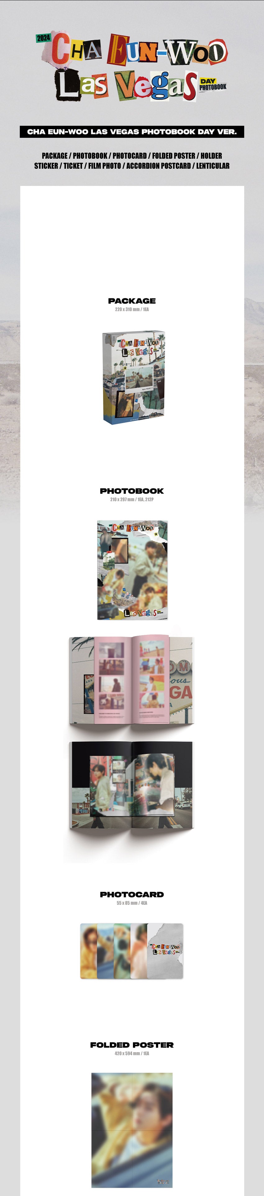 [PRE ORDER] CHAEUN WOO (Astro) - [LAS VEGAS] Photobook (DAY Ver.) - KAEPJJANG SHOP (캡짱 숍)