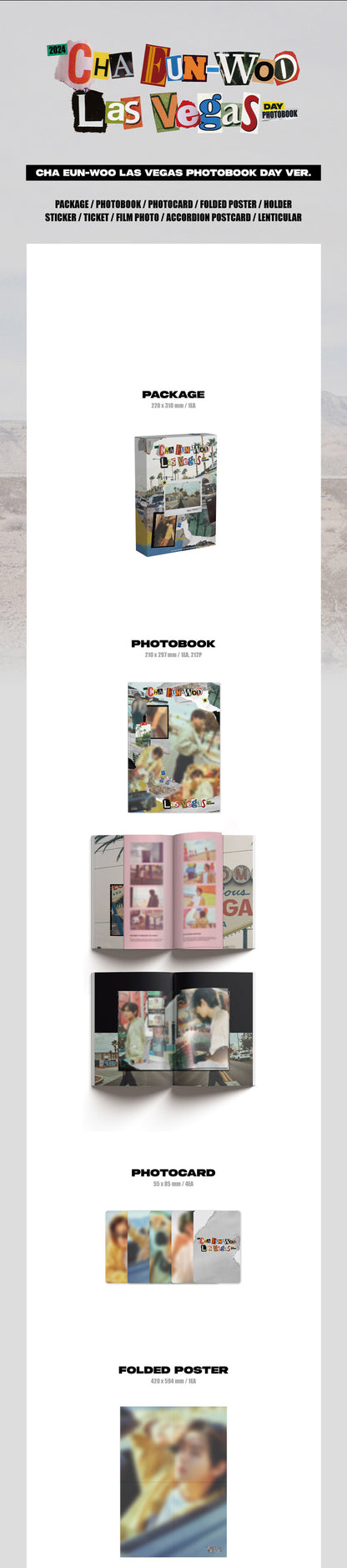 [PRE ORDER] CHAEUN WOO (Astro) - [LAS VEGAS] Photobook (DAY Ver.) - KAEPJJANG SHOP (캡짱 숍)