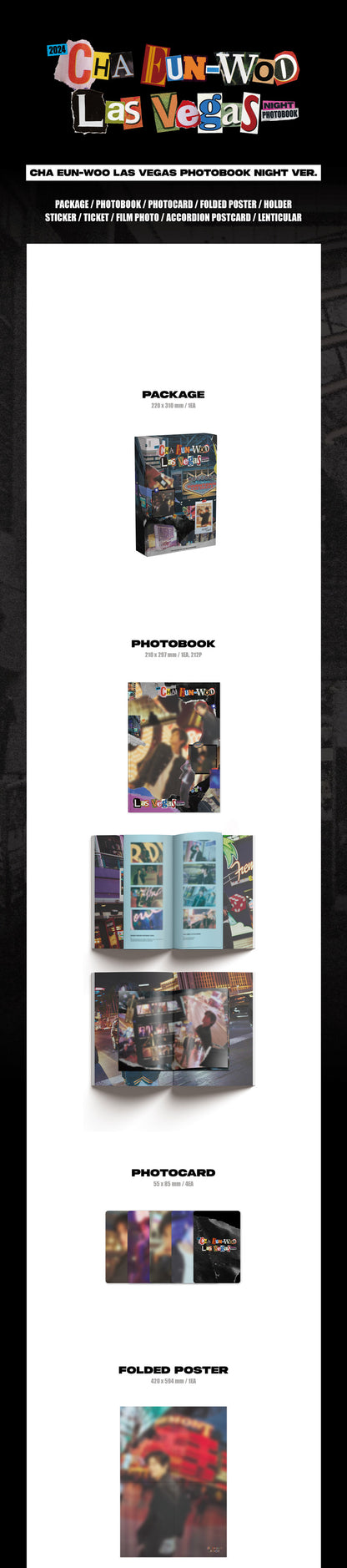 [PRE ORDER] CHA EUNWOO (Astro) - [LAS VEGAS] Photobook (NIGHT Ver.) - KAEPJJANG SHOP (캡짱 숍)