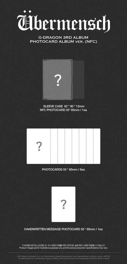 [PRE ORDER] G-DRAGON - [UBERMENSCH] (Photocard Album Ver.)