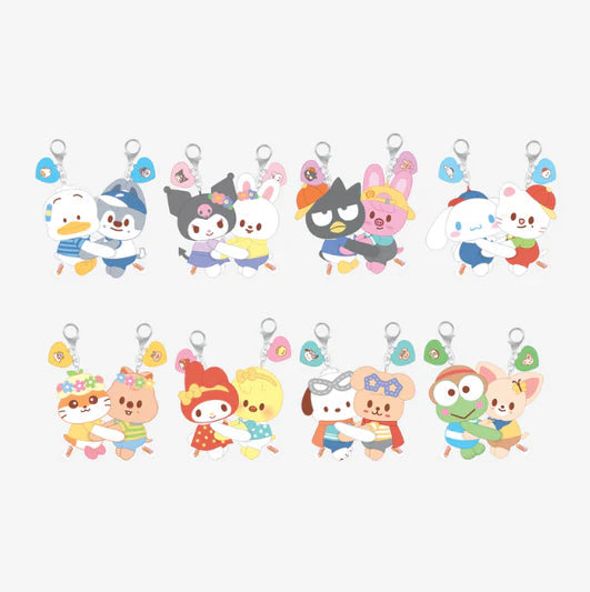 [PRE ORDER] STRAY KIDS  - [SKZOO X SANRIO CHARACTERS]  (Official MD)  HUG PLUSH KEYRING KAEPJJANG SHOP (캡짱 숍)