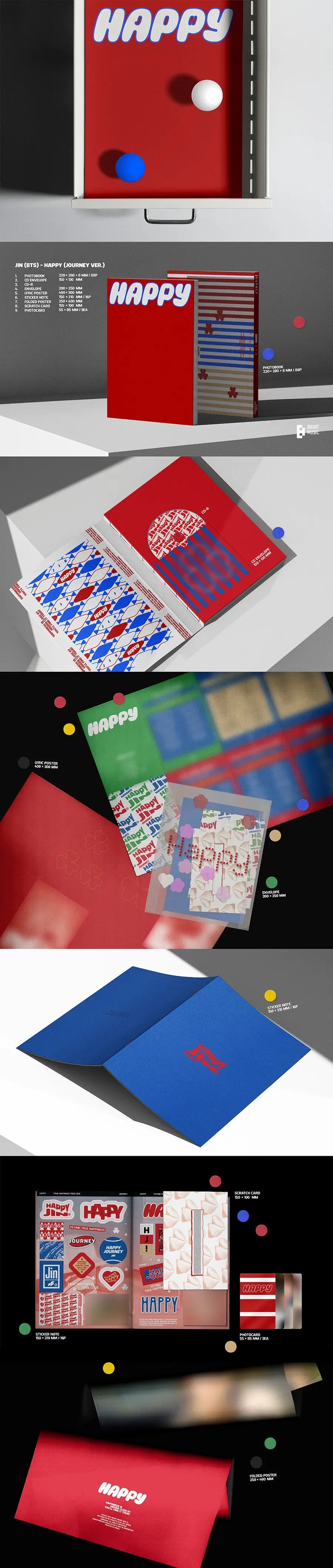 JIN - [HAPPY] (P.O.B Weverse Shop Gift) / E﻿ARLY BIRD GIFT SET KAEPJJANG SHOP (캡짱 숍)