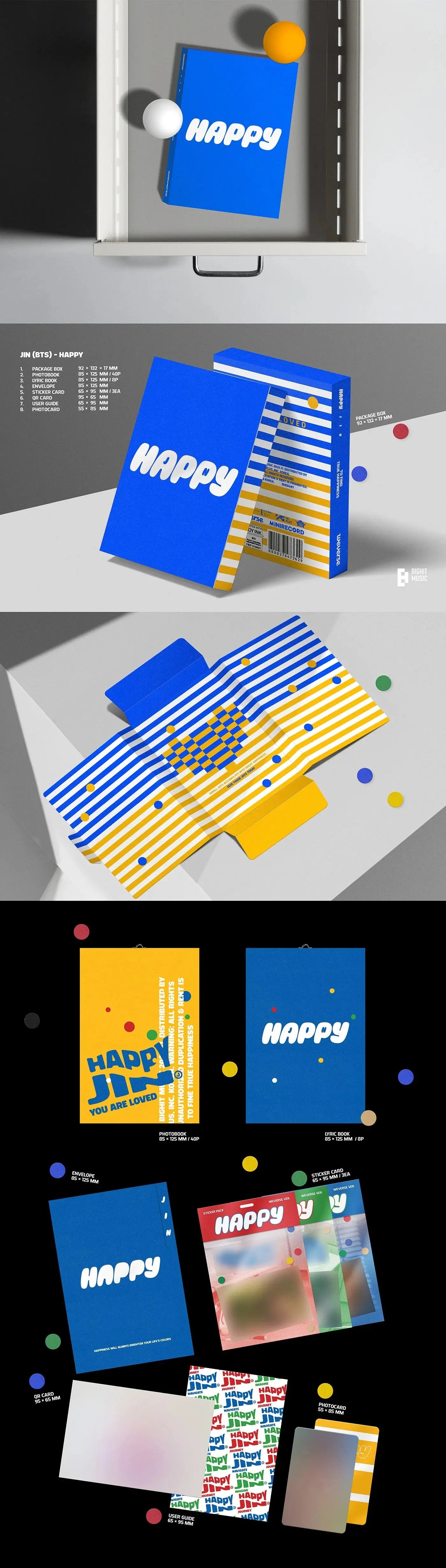 JIN - [HAPPY]  (Weverse Album﻿) / (P.O.B Weverse Shop Gift ) KAEPJJANG SHOP (캡짱 숍)