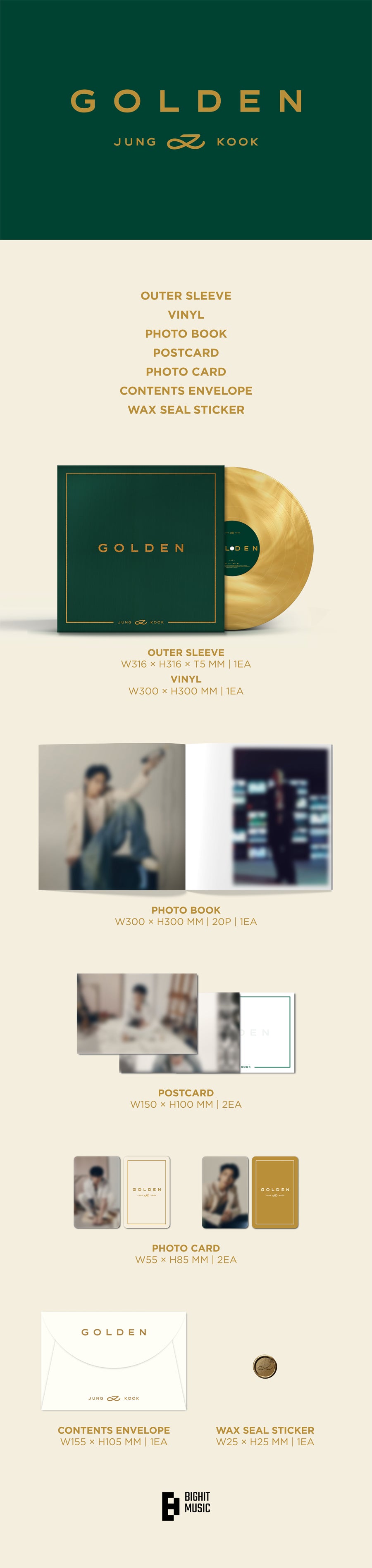 [PRE ORDER] JUNGKOOK - [GOLDEN] LP - KAEPJJANG SHOP (캡짱 숍)