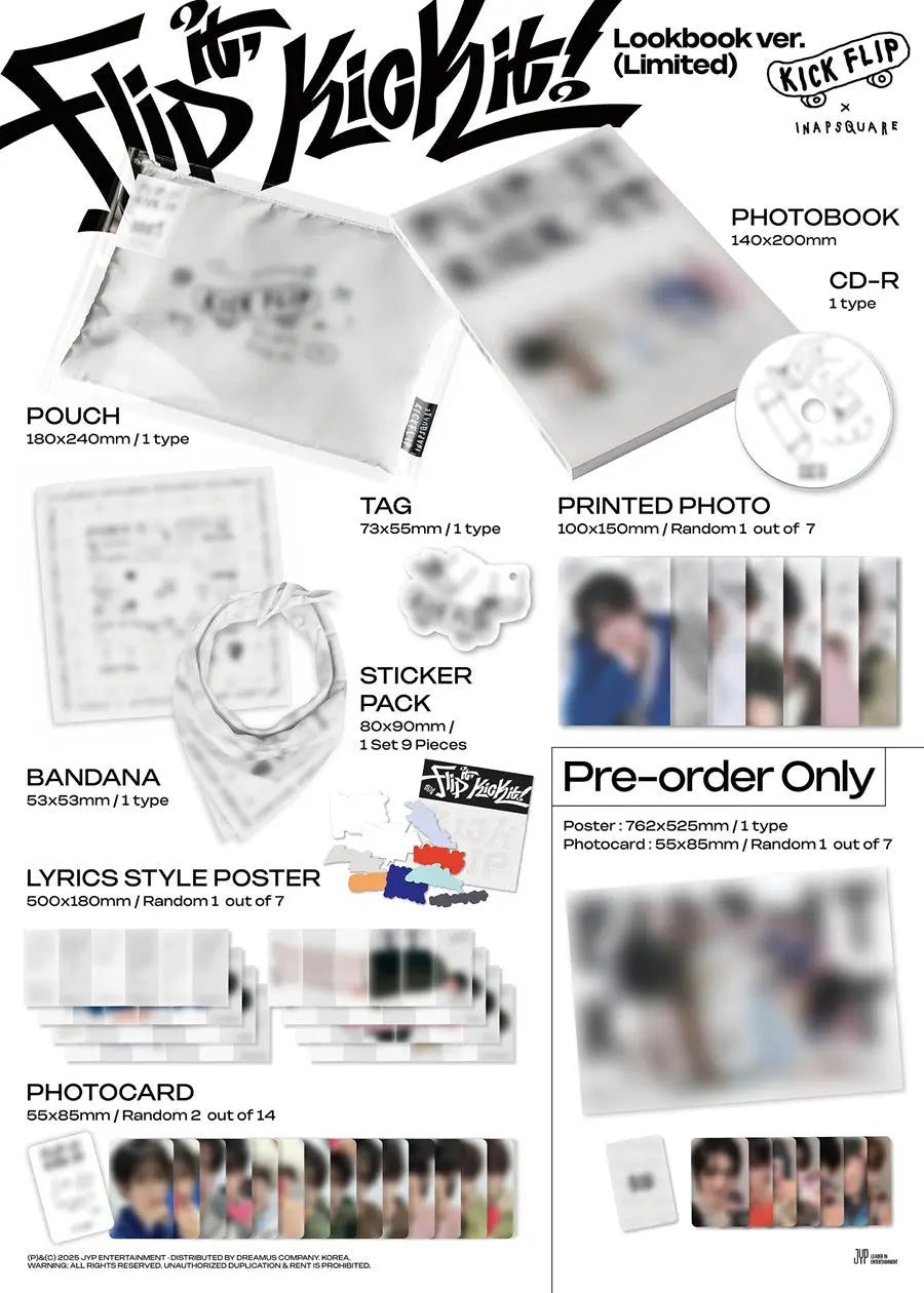KICKFLIP -  [KICK IT, FLIP IT] (LookBook Ver.) (Limited) (P.O.B JYP SHOP GIFT) KAEPJJANG SHOP (캡짱 숍)