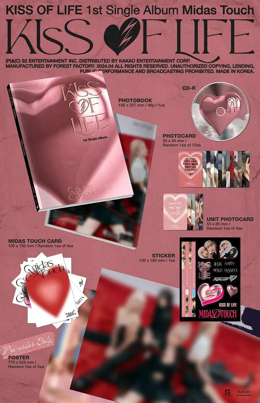 KISS OF LIFE - Single Album Vol.01 [MIDAS TOUCH] ﻿ (Photobook Vers.) - KAEPJJANG SHOP (캡짱 숍)