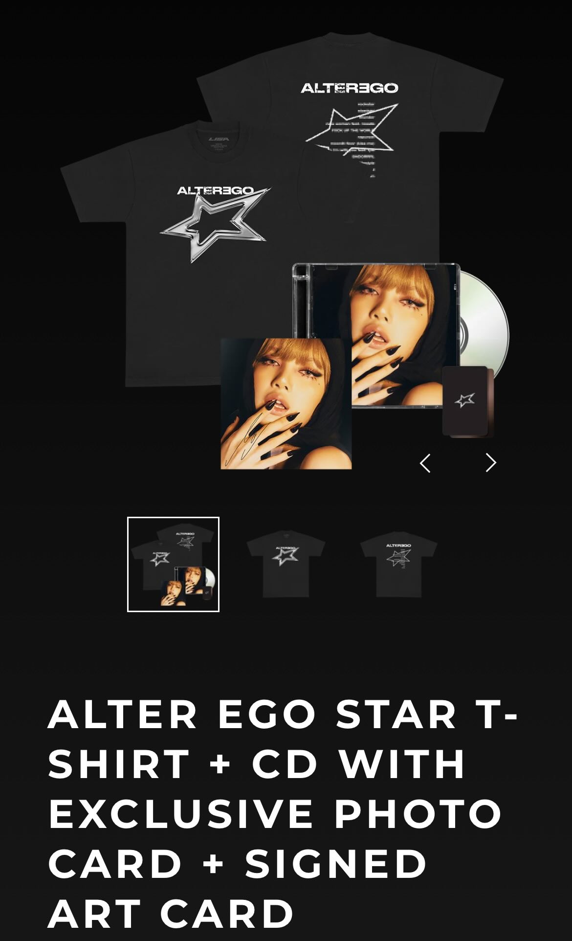 [PRE ORDER] LISA - [ALTER EGO] (Star T-Shirt + CD with Exclusive Photo Card + Signed Art Card)