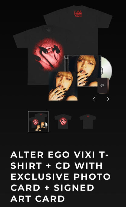 [PRE ORDER] LISA - [ALTER EGO] (Vixi T-Shirt + CD with Exclusive Photo Card + Signed Art Card)