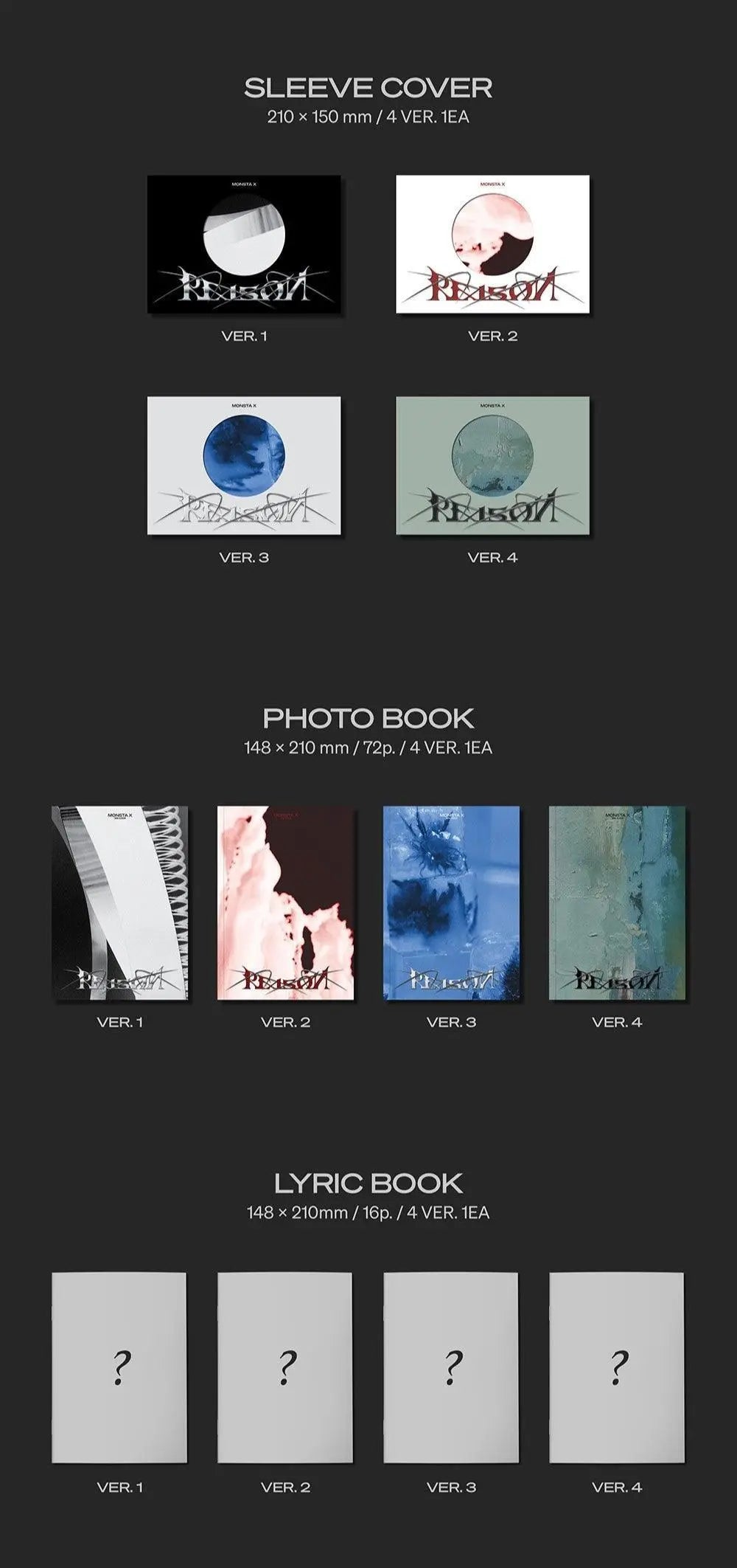 MONSTA X - Mini Album Vol.12 [REASON]. - KAEPJJANG SHOP (캡짱 숍)