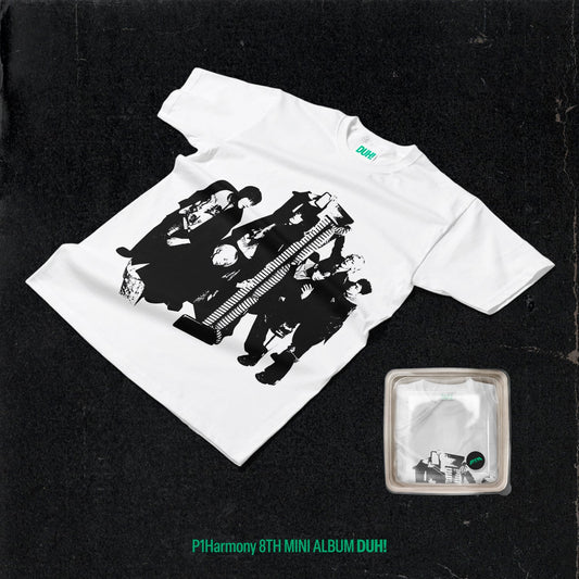 [PRE ORDER] P1HARMONY- [DUH!] (Plain White T Ver.) KAEPJJANG SHOP (캡짱 숍)