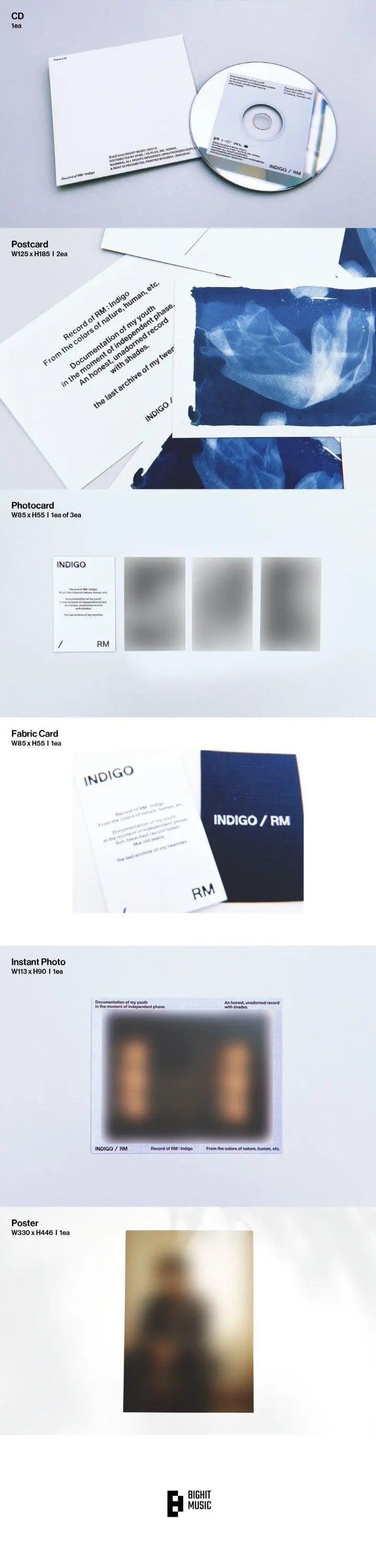 RM (BTS) - Solo Album Vol.1 [INDIGO] (Book Edition) - KAEPJJANG SHOP (캡짱 숍)