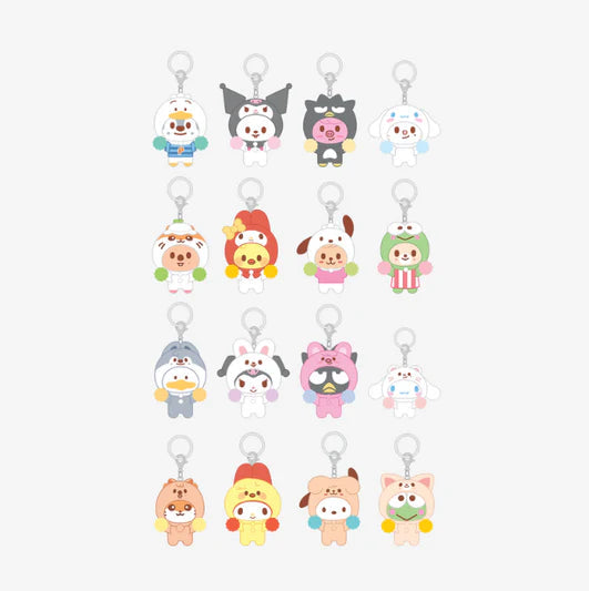 [PRE ORDER] STRAY KIDS  - [SKZOO X SANRIO CHARACTERS]  (Official MD)  SECRET FLOCKED FIGURE KEYRING (CHEER UP VER) DH GLOBAL