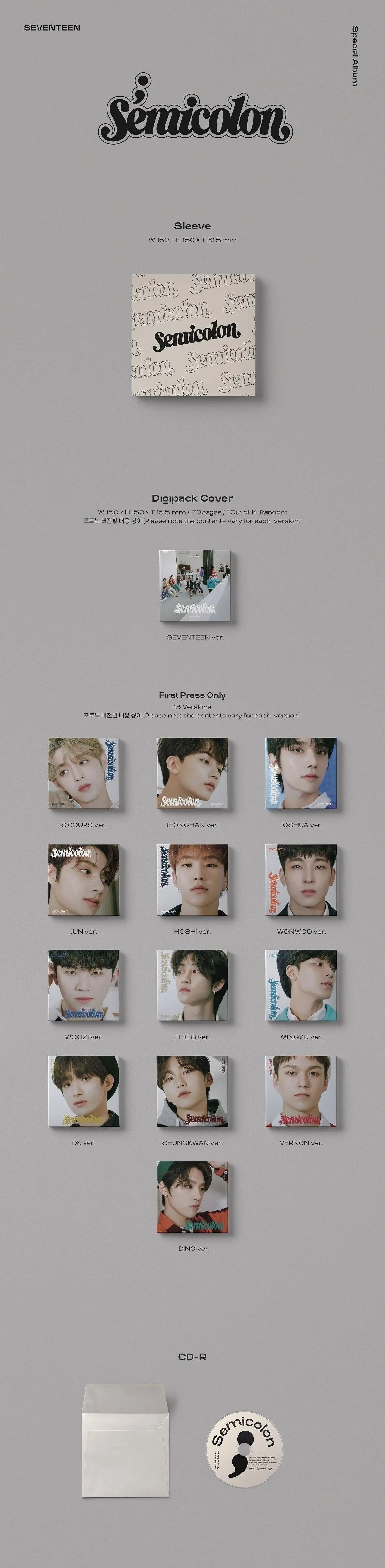 SEVENTEEN - Special Album [SEMICOLON] - KAEPJJANG SHOP (캡짱 숍)