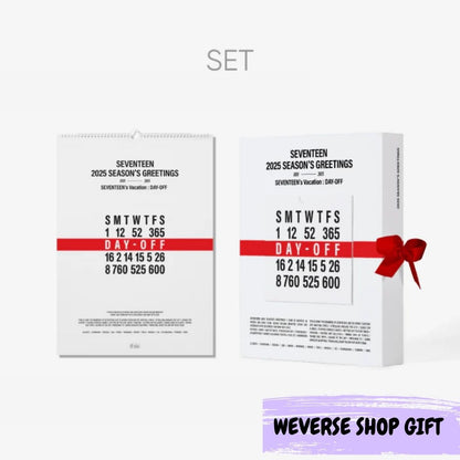 SEVENTEEN - 2025 SEASON’S GREETINGS [VACATION : DAY-OFF] + WALL CALENDAR SET (P.O.B WEVERSE SHOP GIFT)