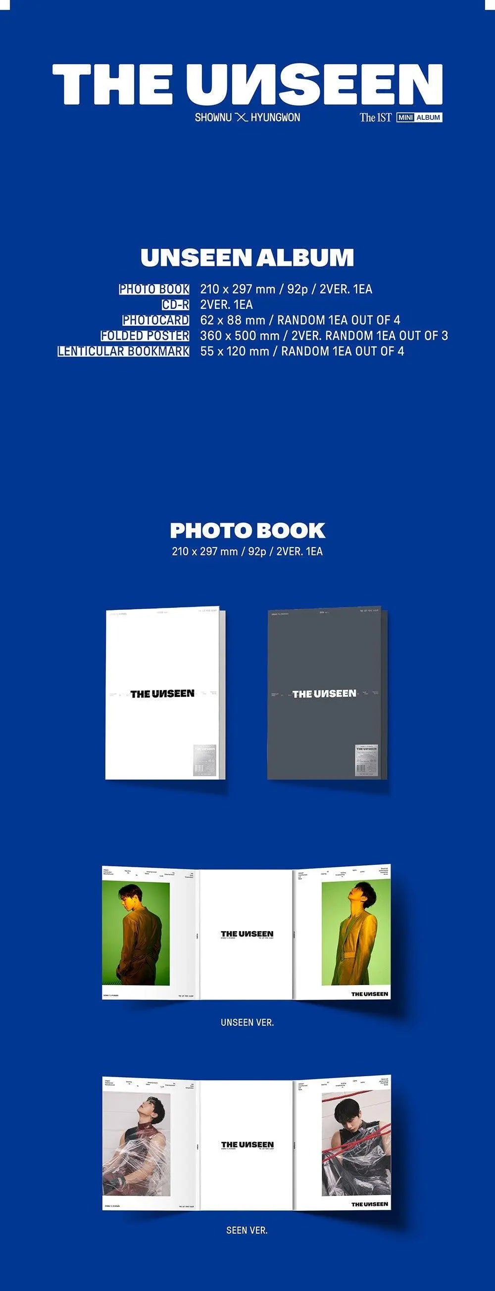 SHOWNU x HYUNGWON (MONSTA X) - Mini Album Vol.1 [THE UNSEEN] (Edition Limitée) - KAEPJJANG SHOP (캡짱 숍)