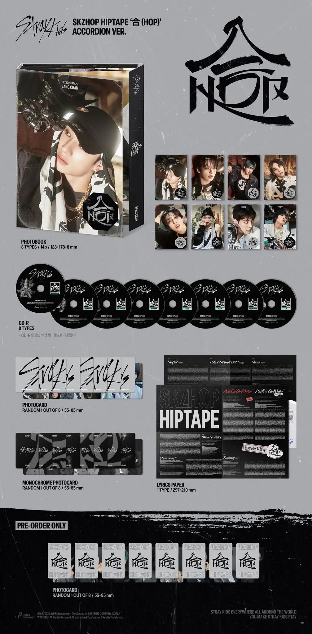 STRAY KIDS - [SKZHOP HIPTAPE '合 (HOP)] (ACCORDION Ver.) KAEPJJANG SHOP (캡짱 숍)