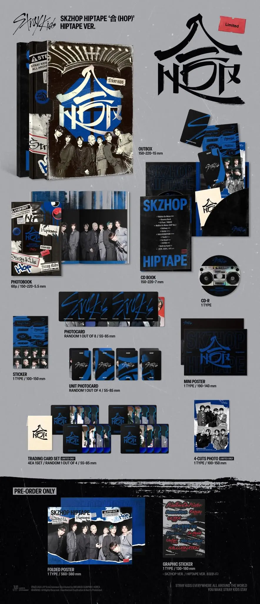 STRAY KIDS - [SKZHOP HIPTAPE '合 (HOP)] (HIPTAPE Ver. / Limited) KAEPJJANG SHOP (캡짱 숍)