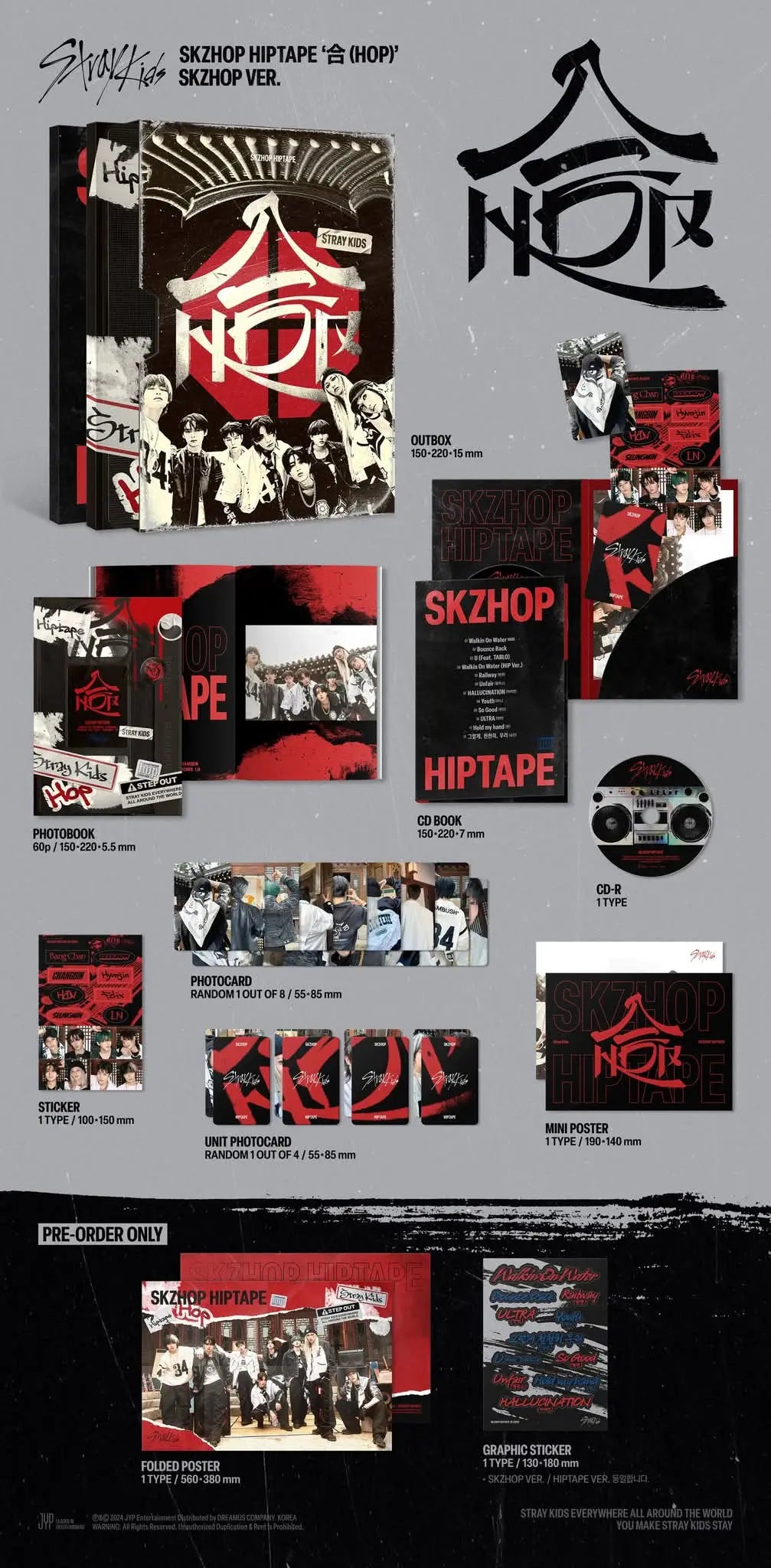STRAY KIDS - [SKZHOP HIPTAPE '合 (HOP)] (SKZHOP Ver.)  (P.O.B JYP SHOP GIFT ) KAEPJJANG SHOP (캡짱 숍)
