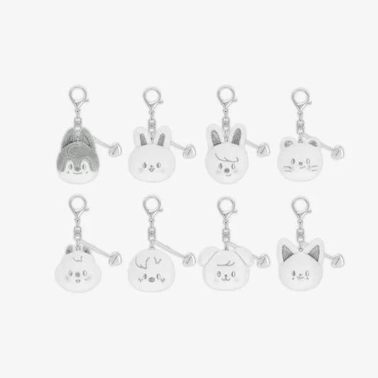 [PRE ORDER] STRAY KIDS - dominATE : celebrATE WORLD TOUR (Official MD)  SKZOO FACE KEYRING SILVER VER KAEPJJANG SHOP (캡짱 숍)