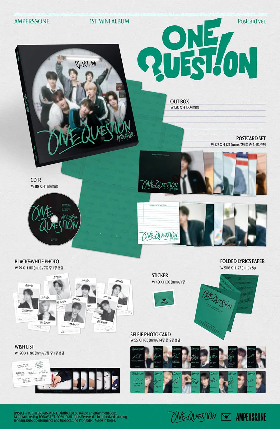 [SUR DEMANDE] AMPERS&ONE- [ONE QUESTION]  (Postcard Ver.) KAEPJJANG SHOP (캡짱 숍)