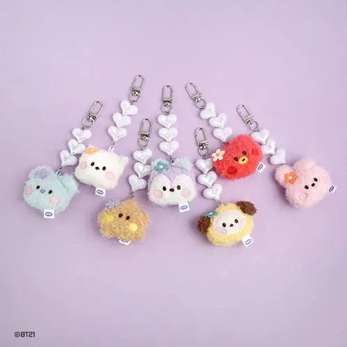 [SUR DEMANDE] BT21 - MININI BEADS PLUSH KEYRING FACE KAEPJJANG SHOP (캡짱 숍)