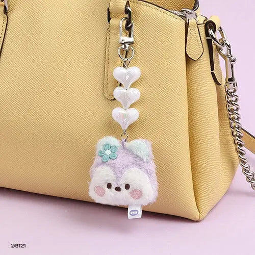 [SUR DEMANDE] BT21 - MININI BEADS PLUSH KEYRING FACE KAEPJJANG SHOP (캡짱 숍)