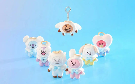 [SUR DEMANDE] BT21 - [ANGEL & VILLAIN] ANGEL PLUSH KEYRING KAEPJJANG SHOP (캡짱 숍)