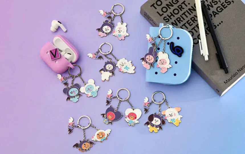 [SUR DEMANDE] BT21 - [ANGEL & VILLAIN] METAL KEYRING KAEPJJANG SHOP (캡짱 숍)
