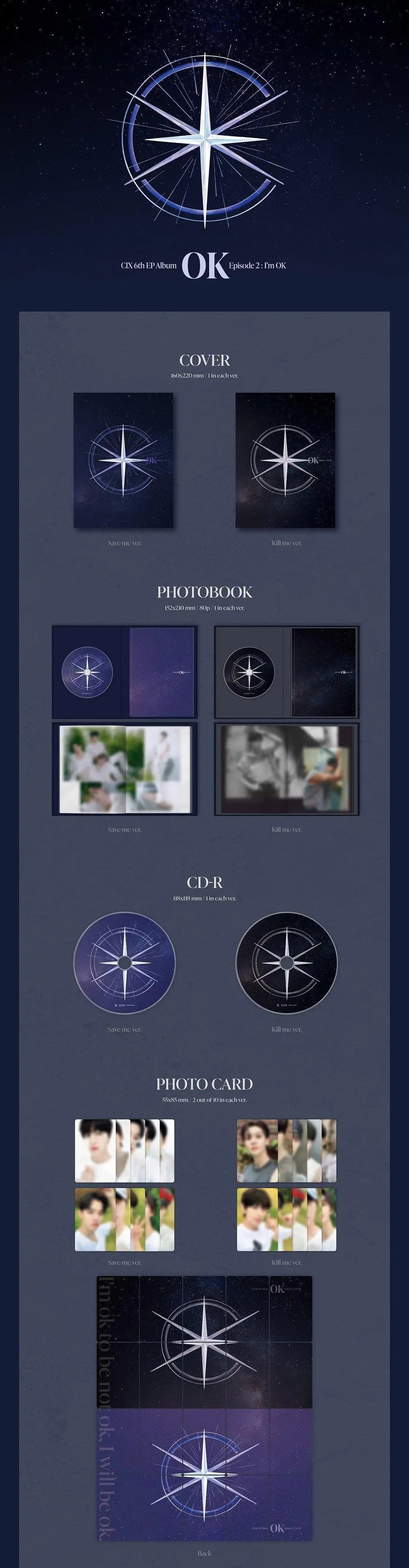 CIX - Mini Album Vol.6- [EPISODE 2 : I AM OK] (Photobook Vers.) - KAEPJJANG SHOP (캡짱 숍)