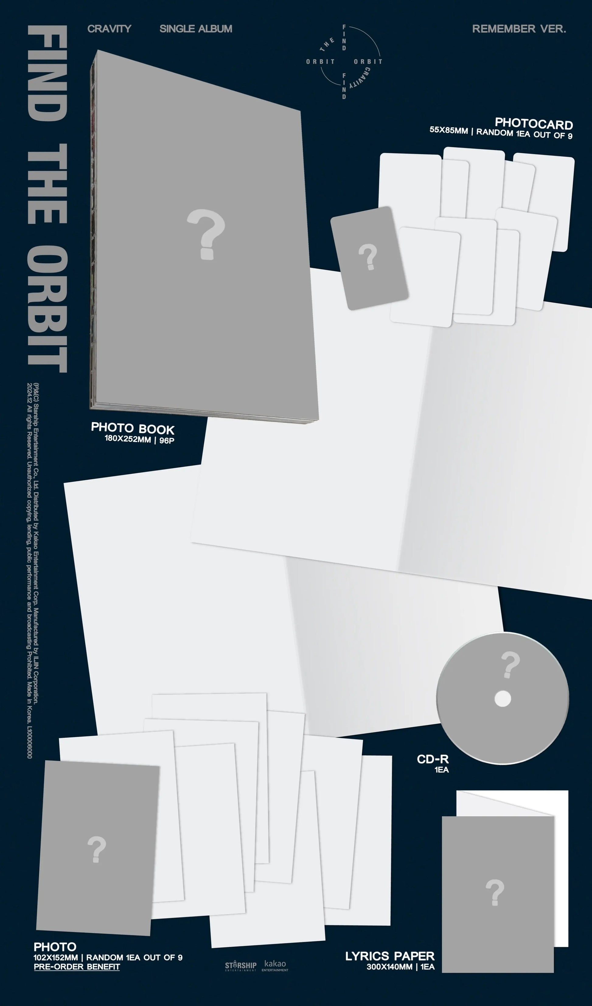 [SUR DEMANDE] CRAVITY - [FIND THE ORBIT] (REMEMBER Ver.) KAEPJJANG SHOP (캡짱 숍)