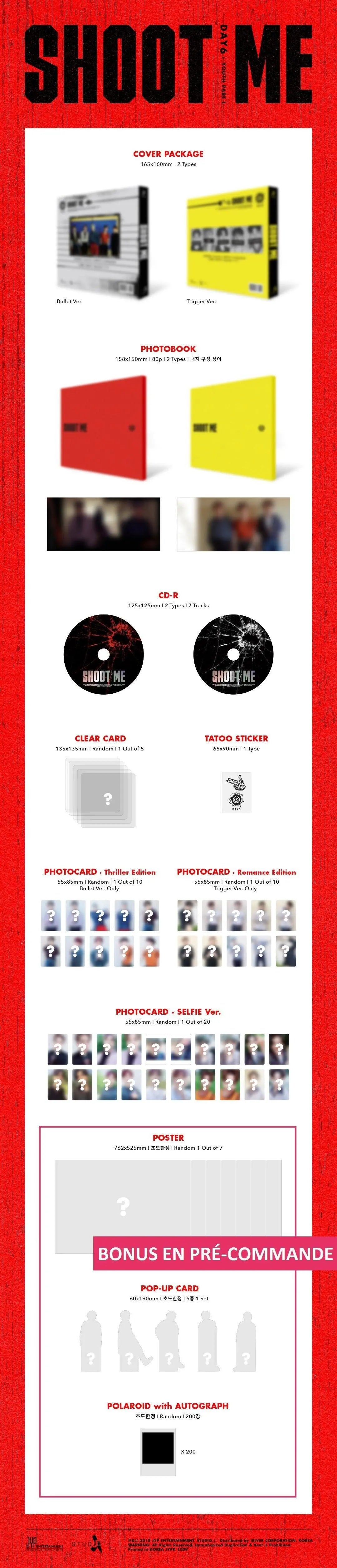 DAY6 - Mini Album Vol.3 [SHOOT ME : YOUTH PART.1] - KAEPJJANG SHOP (캡짱 숍)