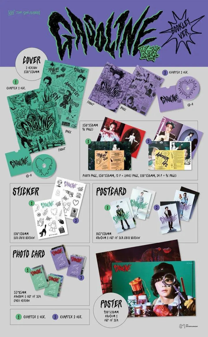 KEY (SHINee) - Album Vol.2 [GASOLINE] (Booklet Vers.). - KAEPJJANG SHOP (캡짱 숍)
