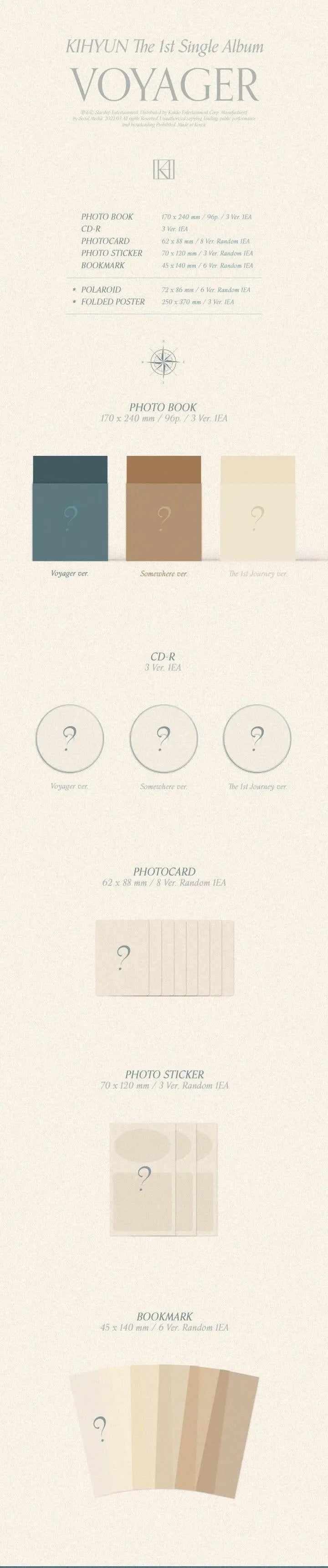 KIHYUN - Single Album Vol.1 - VOYAGER - KAEPJJANG SHOP (캡짱 숍)