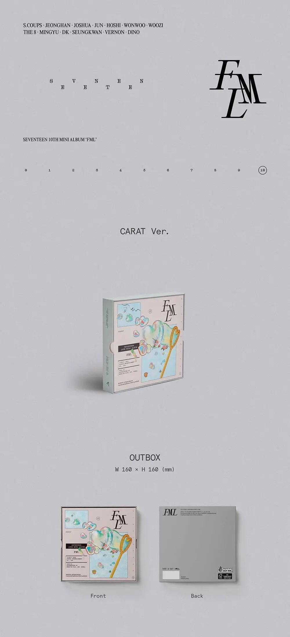 SEVENTEEN - Mini Album Vol.10 [FML] (Edition Carat). - KAEPJJANG SHOP (캡짱 숍)