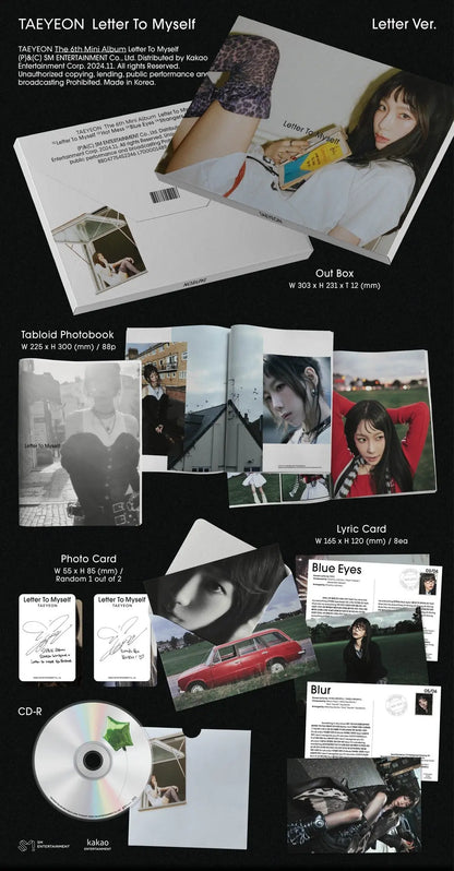 [SUR DEMANDE] TAEYEON - [LETTER TO MYSELF] LETTER Ver. KAEPJJANG SHOP (캡짱 숍)
